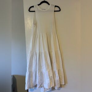 Zara White Sleeveless Midi Dress